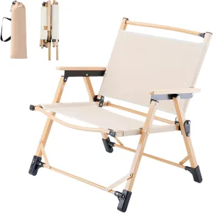 Croyvine Portable Folding Quad Arm Chair with Carry Bag-Ultralight Low Camping Chairs 350 lbs Capacity, Lightweight Outdoor Collapsible Design for Beach, Hiking, Picnics, Sports & Tailgating (Khaki)