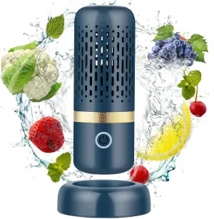 Cudinham Fruit and Vegetable Purifier Cleaner Washing Machine Upgraded Capsule Shape Disinfection OH-ion Purification Technology for Cleaning Grains Rice Meat Seafood, Blue Ocean