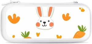 Cute Carrots And Rabbit Paws Compatible with Switch Carrying Case Hard Travel Game Bag Pouch with 15 Games Accessories