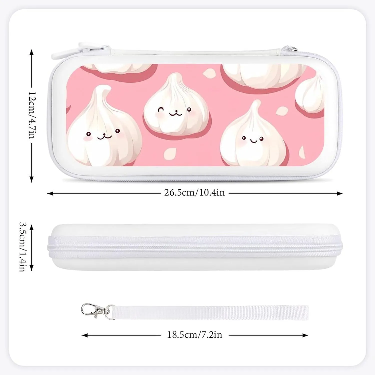 Cute Garlic Pattern Compatible with Switch Carrying Case Hard Travel Game Bag Pouch with 15 Games Accessories