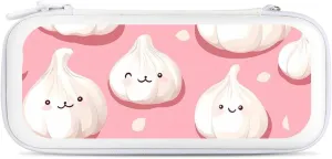 Cute Garlic Pattern Compatible with Switch Carrying Case Hard Travel Game Bag Pouch with 15 Games Accessories
