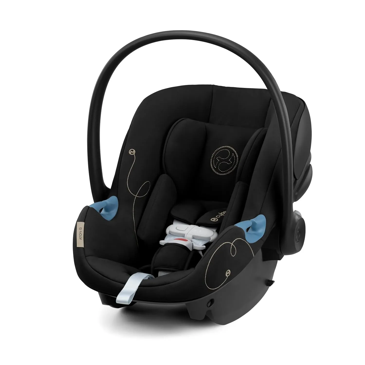 Cybex Aton G Infant Car Seat with Linear Side-Impact Protection, 11-Position Adjustable Headrest, in-Shell Ventilation, Easy-in Buckle and Secure Safelock Base, Moon Black with Sensor Safe