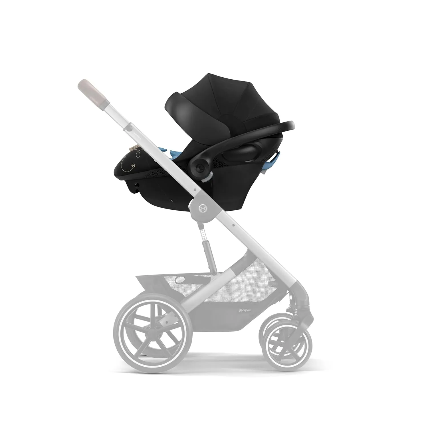Cybex Aton G Infant Car Seat with Linear Side-Impact Protection, 11-Position Adjustable Headrest, in-Shell Ventilation, Easy-in Buckle and Secure Safelock Base, Moon Black with Sensor Safe