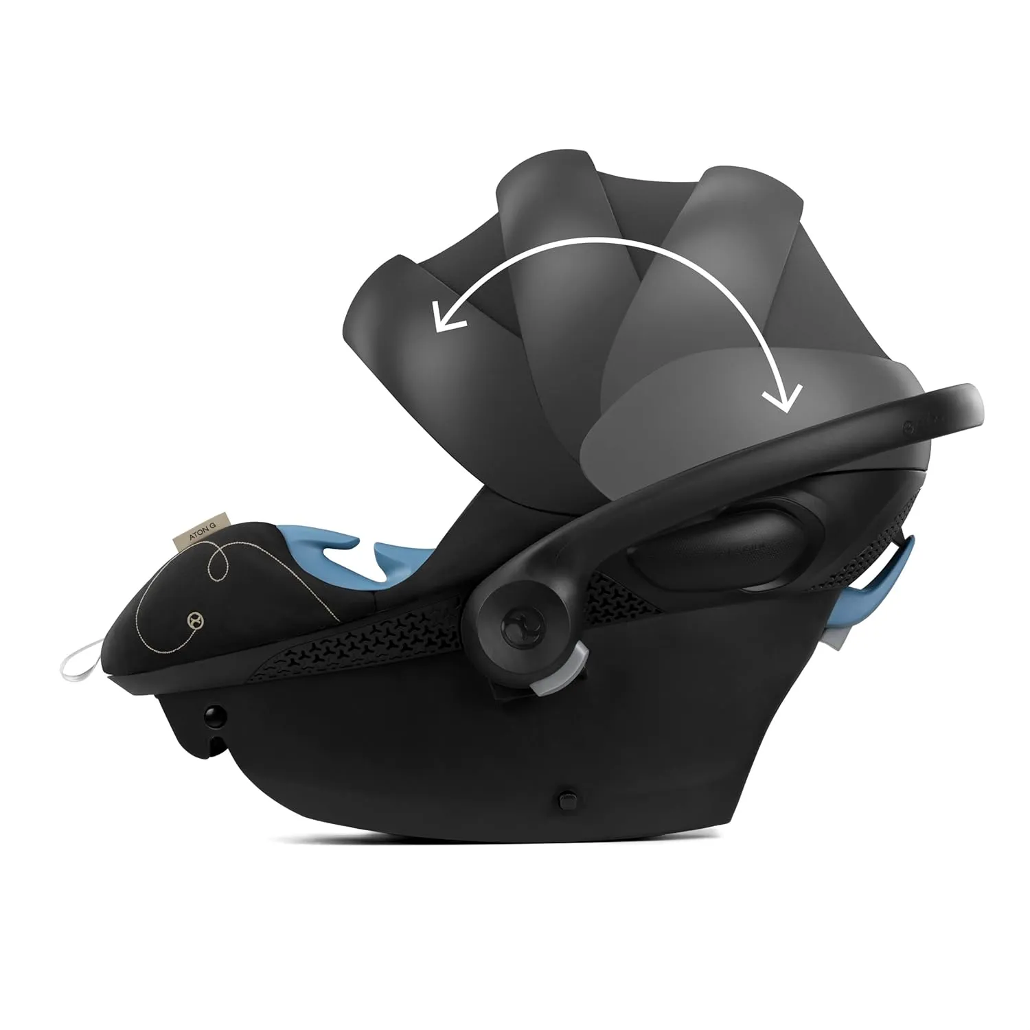 Cybex Aton G Infant Car Seat with Linear Side-Impact Protection, 11-Position Adjustable Headrest, in-Shell Ventilation, Easy-in Buckle and Secure Safelock Base, Moon Black with Sensor Safe
