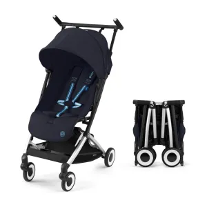 Cybex Libelle 2 Travel pockit Baby Stroller - Lightweight Carry-On Travel Stroller for Airplane with One-Hand Recline, Compatible with CYBEX Car Seats, Dark Blue