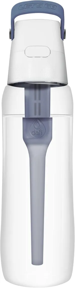 Dafi Filtered Water Bottle with Filter & Straw | 24 oz | Sport Bottle for Tap Water | Portable Purification Filter Replacement | For Travel Survival Hiking Camping | BPA-Free | Made in Europe | Gray