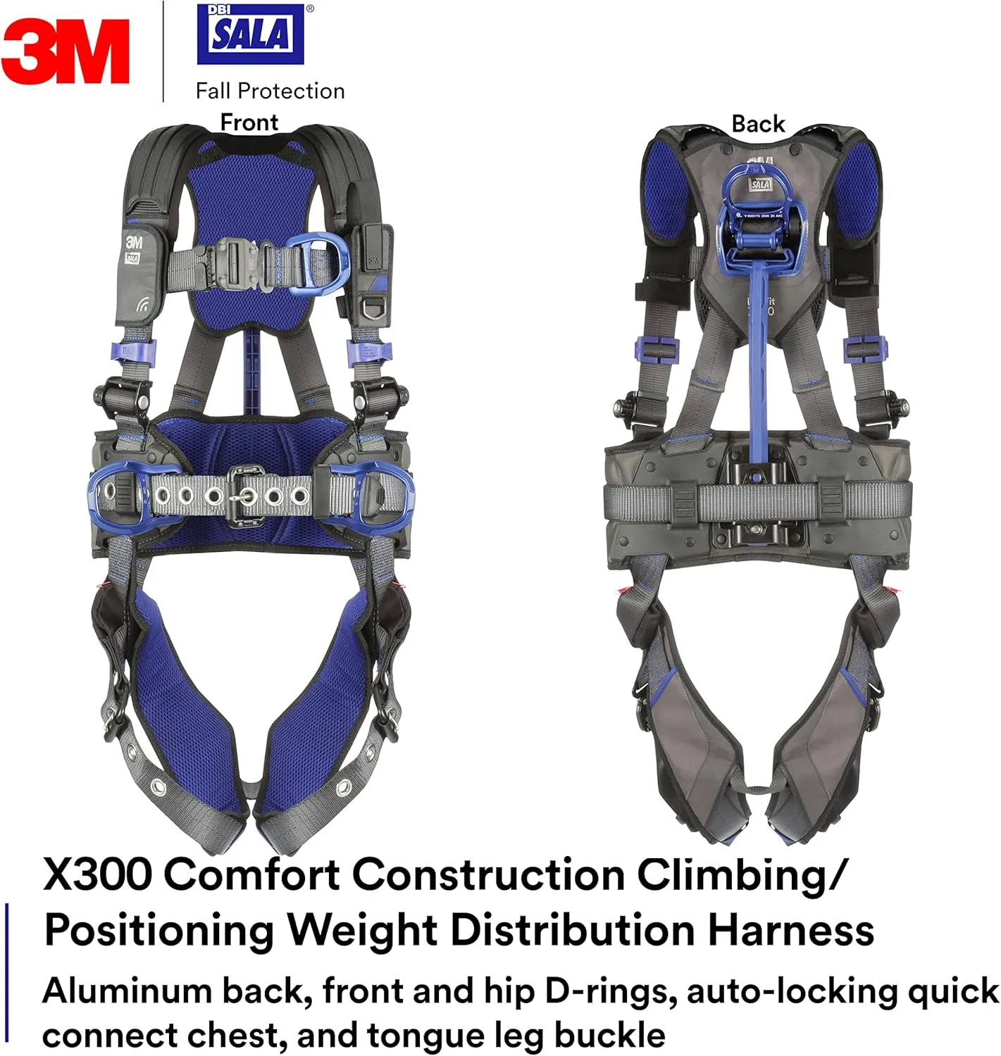 DBI-SALA 3M Comfort Construction Weight Distribution Climbing/Positioning Safety Harness