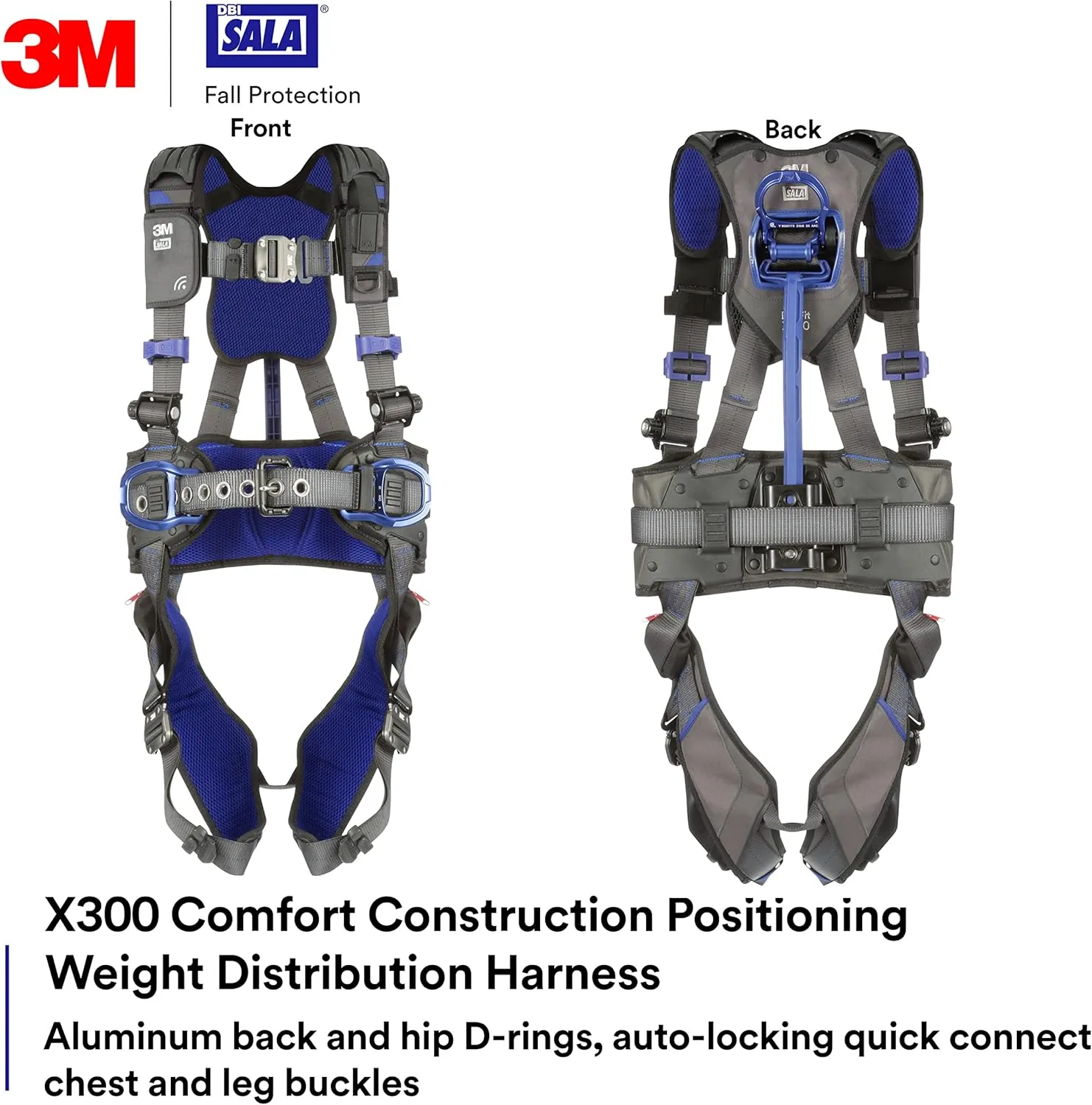 DBI-SALA 3M Comfort Construction Weight Distribution Positioning Safety Harness