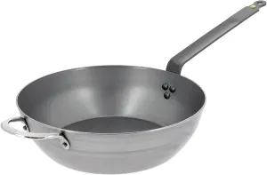 de Buyer MINERAL B Carbon Steel Country Fry Pan - 12.5” Diameter, 8.9” Cooking Surface - Ideal for Sauteing, Simmering, Deep Frying, Stir Frying, One-Pan Meals - PFAS, PFOA, PFOS Free - Made in France
