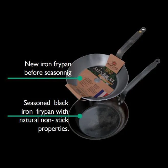 DE BUYER Mineral B Steel Frypan with Handle, 12.5"/32cm