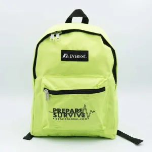 Deluxe-Filled Emergency Preparedness Backpack for 2 Persons by PrepareSurvive (Lime)