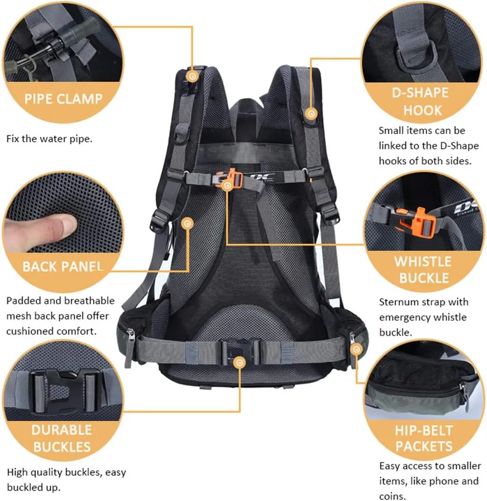 Diamond Candy Waterproof Hiking Backpack for Men and Women, Lightweight Day Pack for Travel Camping