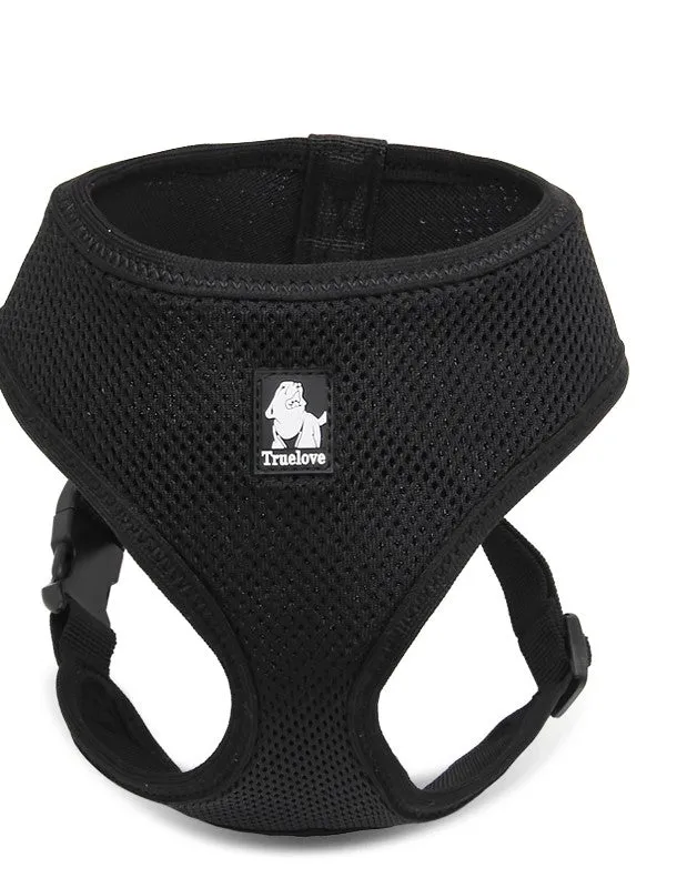 Dog Harness with Steel D Ring - Black, XS