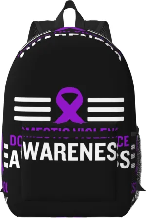 Domestic Violence Awareness Month Backpack for Worker Business Hiking Travel Shoulders Bag Fashion Backpack
