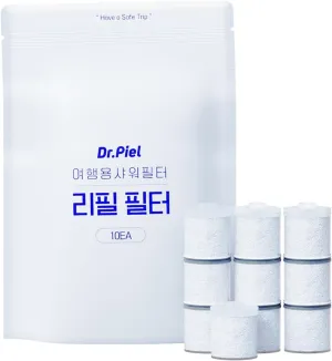 Dr. Piel Shower Filter for travel Replacement Filter (10EA) - Removes Impurities, Compatible with both Dr. Piel Shower Filter and Superior Filter.