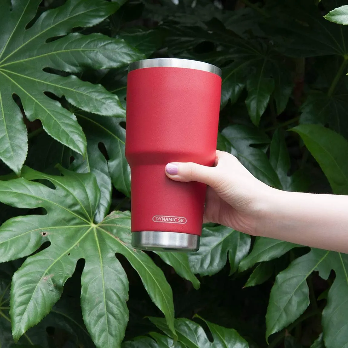 D·S 30oz Red Tumbler Stainless Steel Double Wall Vacuum Insulated Mug with Straw and Lid, Cleaning Brush for Cold and Hot Beverages (30oz Red)