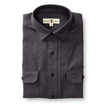 Duck Head Performance Flannel Sport Shirt Caldwell Solid: Cast Iron