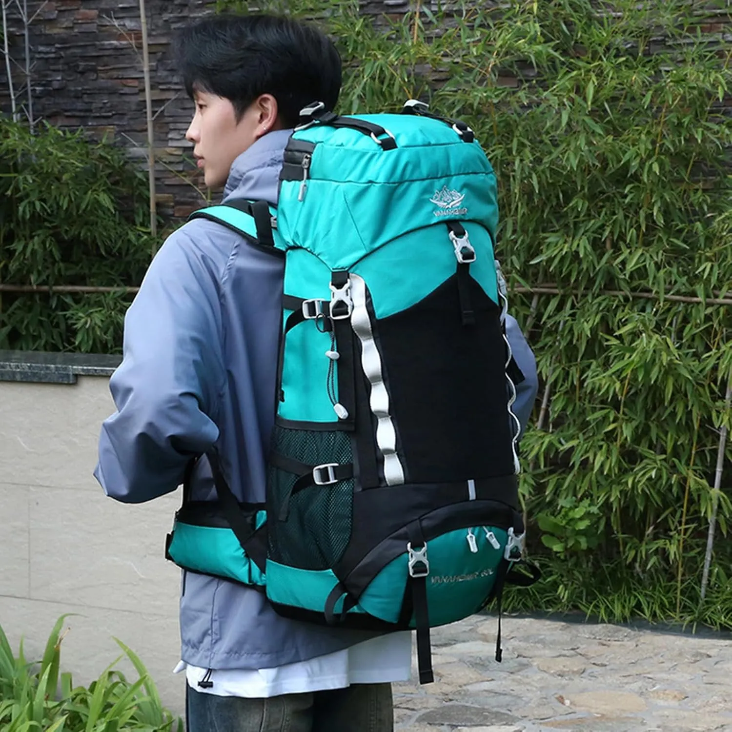 Durable Outdoor Hiking Camping Backpack 60L Capacity Mountaineering Sports Rucksack for Women and Men