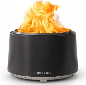 EAST OAK Camber Smokeless Fire Pit 29'' for Outdoor Patio, 304 Stainless Steel Wood Burning Fireplace, Portable Bonfire Pit with Poker, Stand & Removable Ash Pan for Camping
