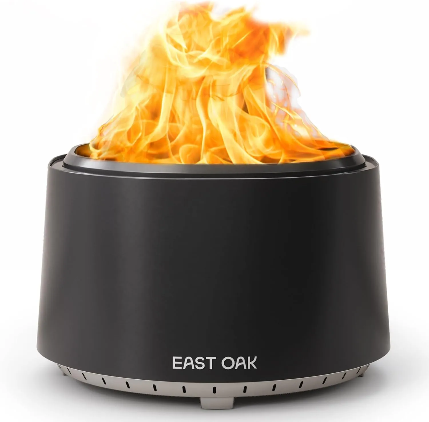 EAST OAK Camber Smokeless Fire Pit 29'' for Outdoor Patio, 304 Stainless Steel Wood Burning Fireplace, Portable Bonfire Pit with Poker, Stand & Removable Ash Pan for Camping
