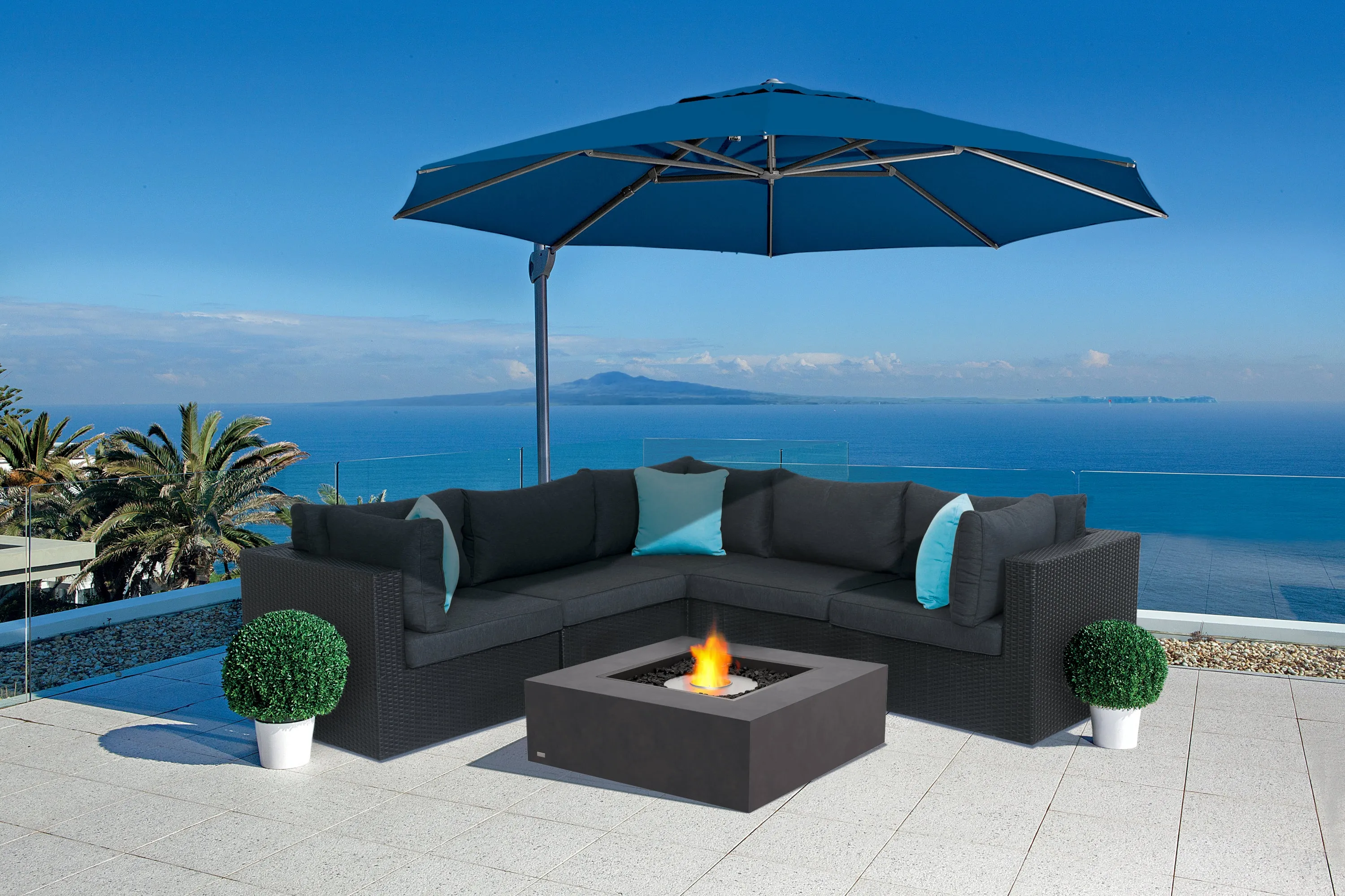EcoSmart Fire Base 40 Fire Pit Table with Bioethanol Sustainable Fuel