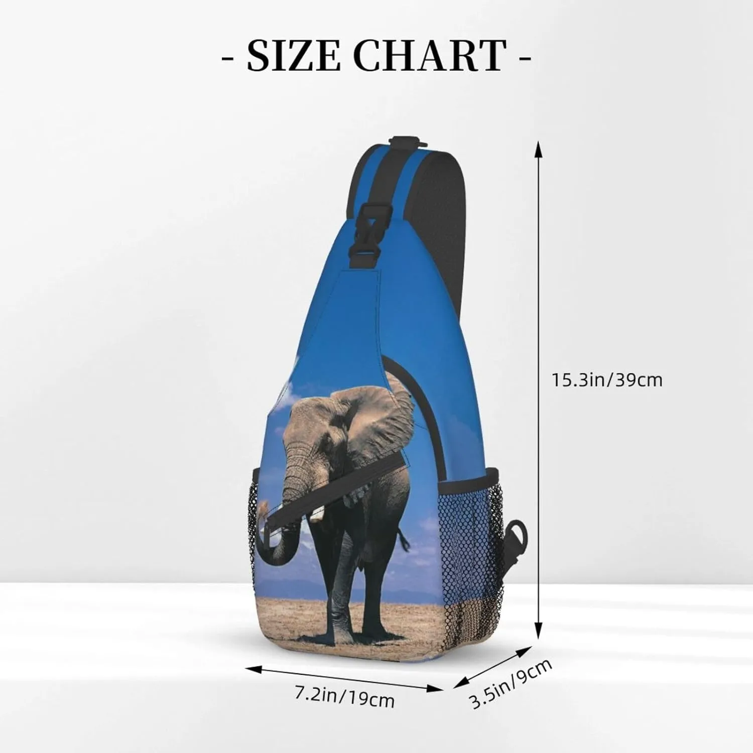 Elephant Shoulder Bag Animal Sling Backpack Daypack Casual Backpack Hiking Bag Cute Backpack Bag