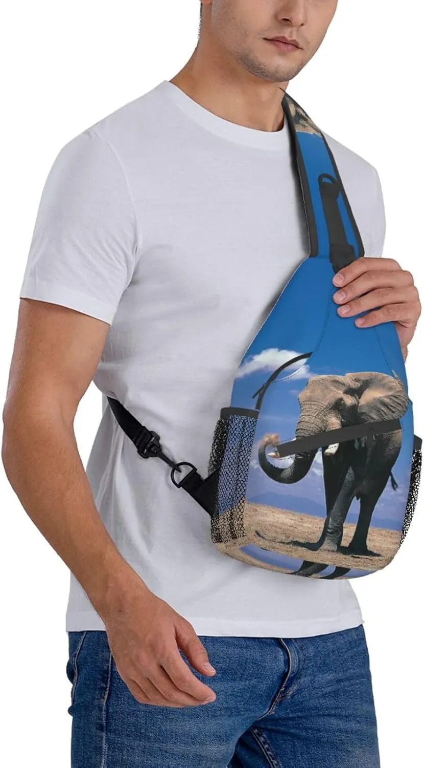 Elephant Shoulder Bag Animal Sling Backpack Daypack Casual Backpack Hiking Bag Cute Backpack Bag