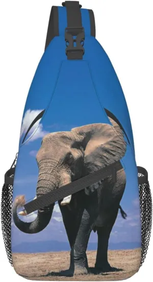 Elephant Shoulder Bag Animal Sling Backpack Daypack Casual Backpack Hiking Bag Cute Backpack Bag