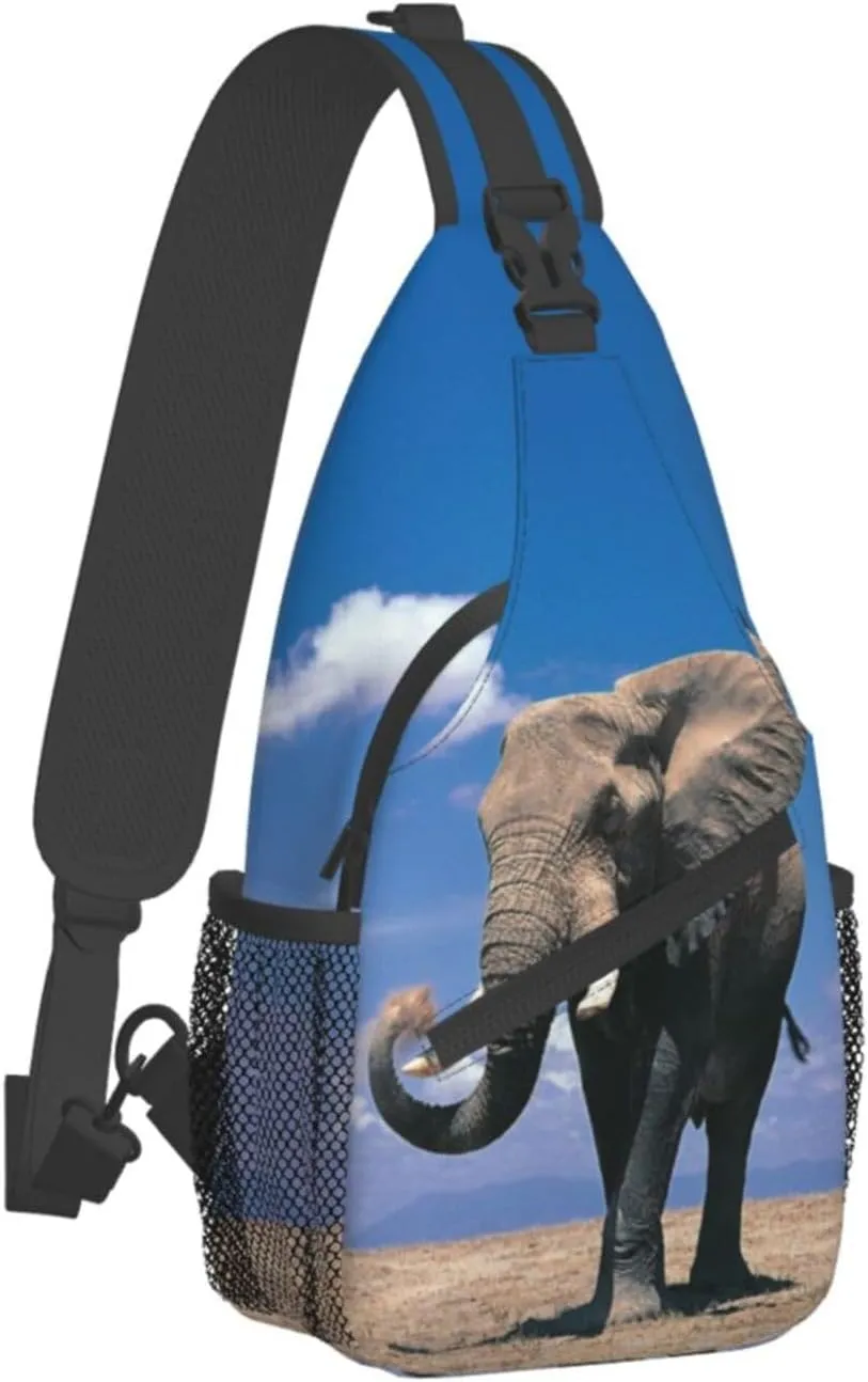 Elephant Shoulder Bag Animal Sling Backpack Daypack Casual Backpack Hiking Bag Cute Backpack Bag