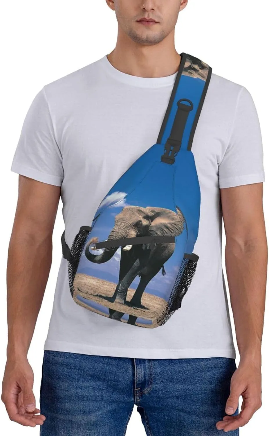 Elephant Shoulder Bag Animal Sling Backpack Daypack Casual Backpack Hiking Bag Cute Backpack Bag