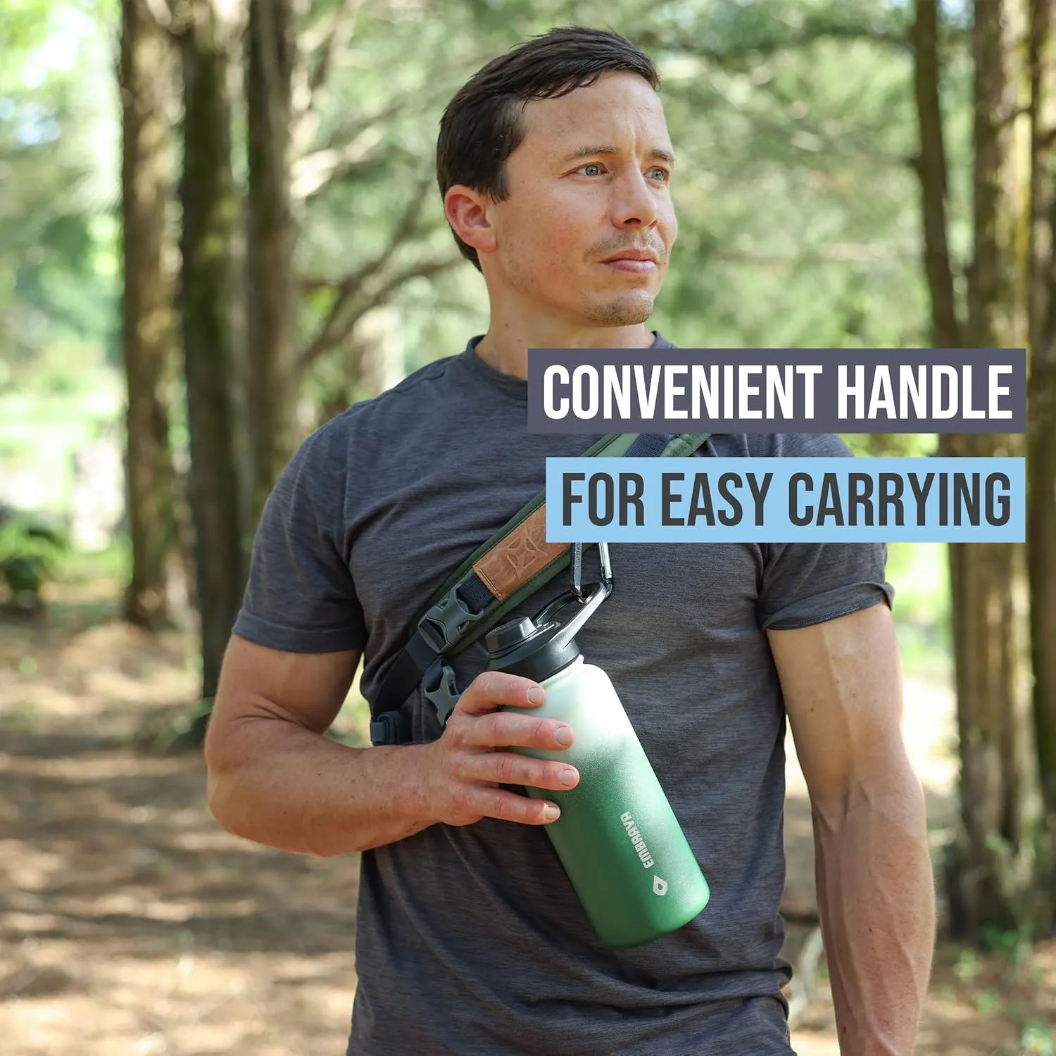 Embrava Insulated Sports Water Bottle - 32oz - Quick Open Lid for Gym, Workouts and Outdoors - Leak Proof - BPA & BPS Free - Double Walled & Stainless Steel