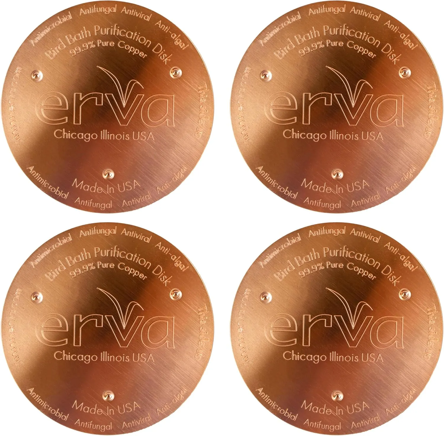 Erva Bird Bath Purification Disks, Copper, Pack of 4