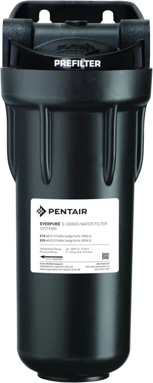 Everpure EV979580 Water Purification Unit, 10-Inch, Durable Plastic, Tight EC110 Sediment Filters 10 Micron