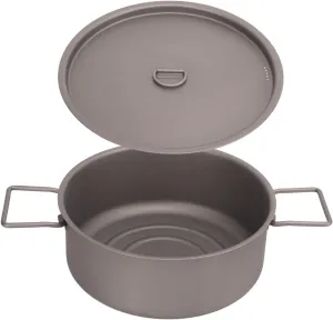 EVTSCAN Titanium Camping Pot 2L, with Lid and Folding Handle, Camping Cookware for Outdoor Travel Walking Hiking Fishing Beach Picnic Mountaineering Backpacking Camping Pot