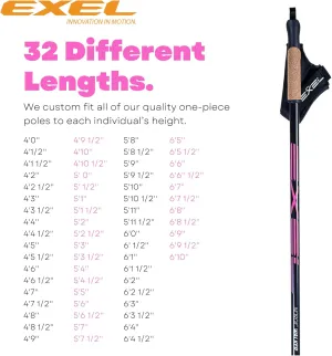 Exel Nordic Walking Poles for Seniors and All Ages - Trekking Poles for Hiking, Walking, and Fitness Activities - Walking Stick for Balance and Posture