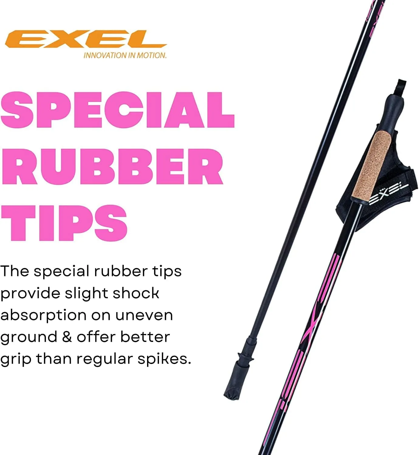 Exel Nordic Walking Poles for Seniors and All Ages - Trekking Poles for Hiking, Walking, and Fitness Activities - Walking Stick for Balance and Posture