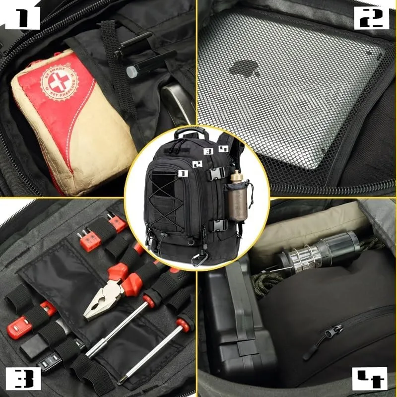 Extra Large 60L Tactical Backpack for Men Women Outdoor Water Resistant Hiking Travel Laptop Bag(CP)