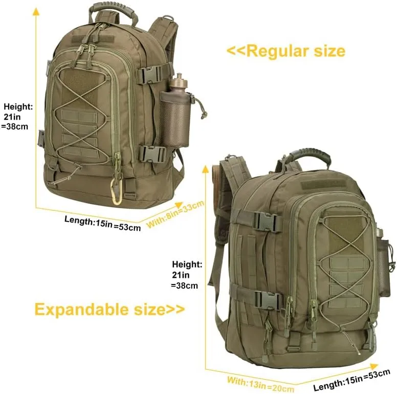 Extra Large 60L Tactical Backpack for Men Women Outdoor Water Resistant Hiking Travel Laptop Bag(CP)