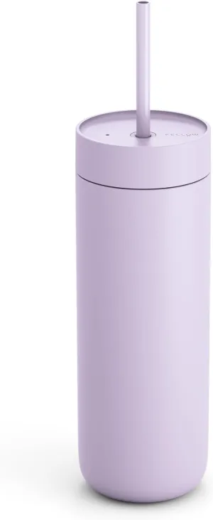 Fellow 20 oz Carter Cold Water Bottle for Water, Iced Tea, Coffee, Smoothies, Iced Coffee & more - Stainless Steel Vacuum-Insulated Iced Coffee tumbler with Spill Resistant lid and straw-Peri Twinkle