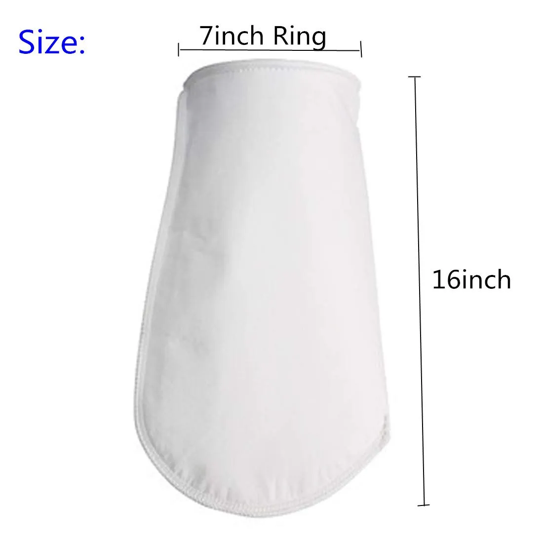 Felt Liquid Filter Socks 10 Micron 7 Inch Ring by 16 Inch Long Filter Bag - 1Pack (10 Micron 7 x 16 Inch)