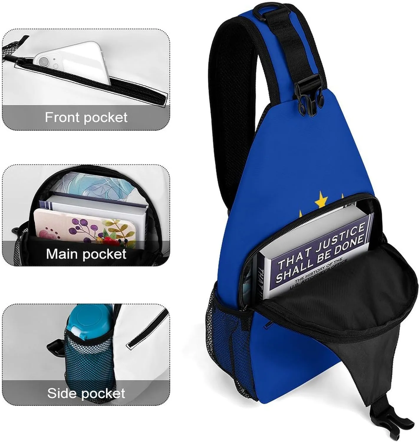 Fiji Flag Sling Bag Crossbody Chest Bag Shoulder Bag For Travel Hiking Cycling Camping