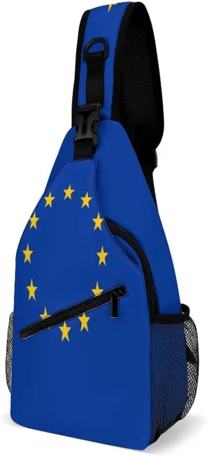 Fiji Flag Sling Bag Crossbody Chest Bag Shoulder Bag For Travel Hiking Cycling Camping