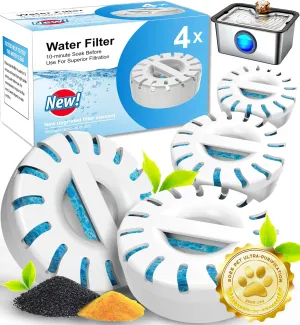 Filter Element Pack for FurryPlanet Large Dog Water Fountain Stainless Steel,12L Ultra-Purification Pet Fountain Dog Cat Drinking Dispenser 6in1,Deep Purification Filter