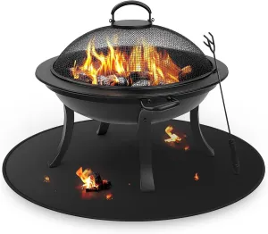Fire Pit Mat for Solo Stove Bonfire, Round Under Grill Blanket for Outdoor Grill, Fireproof Mat, Oil Proof Waterproof Under Floor BBQ Accessories Protector for Solo Stove Accessories (48inch)