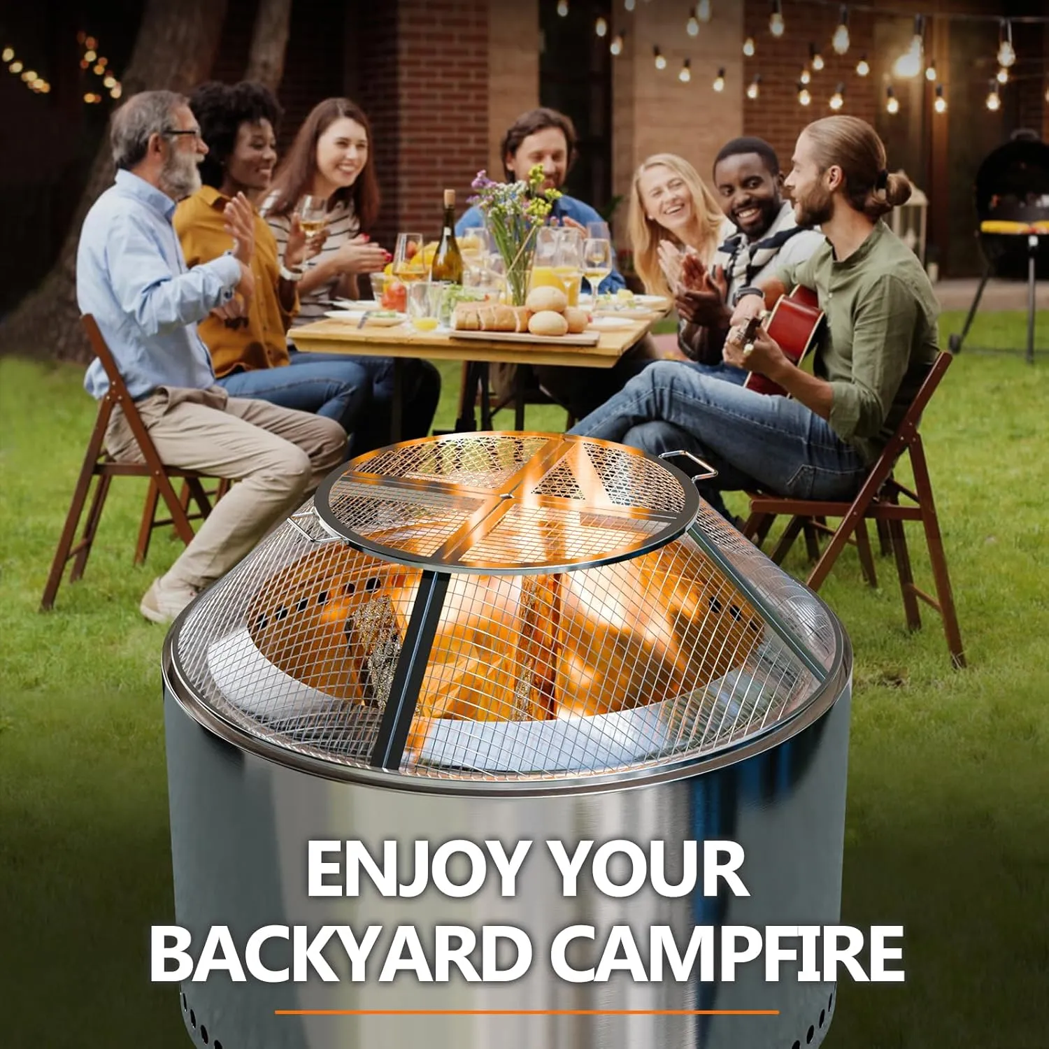 Fire Pit Spark Screen for Solo Stove Ranger 15 Inch, Sturdy 304 Stainless Steel Fire Pit Protection, Easy-Opening Spark Cover Accessories with Removal Tools (Silver, 15 inches)