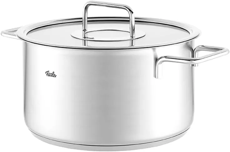 Fissler Pure Collection Stainless Steel 6.7 Quart Stock Pot with Glass Lid