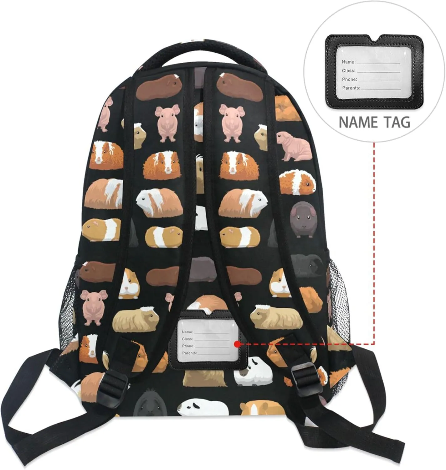 Fisyme Guinea Pig Cartoon Laptop Backpack Bag Bookbag Casual Travel Hiking Computer Notebook Daypacks