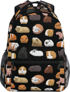 Fisyme Guinea Pig Cartoon Laptop Backpack Bag Bookbag Casual Travel Hiking Computer Notebook Daypacks