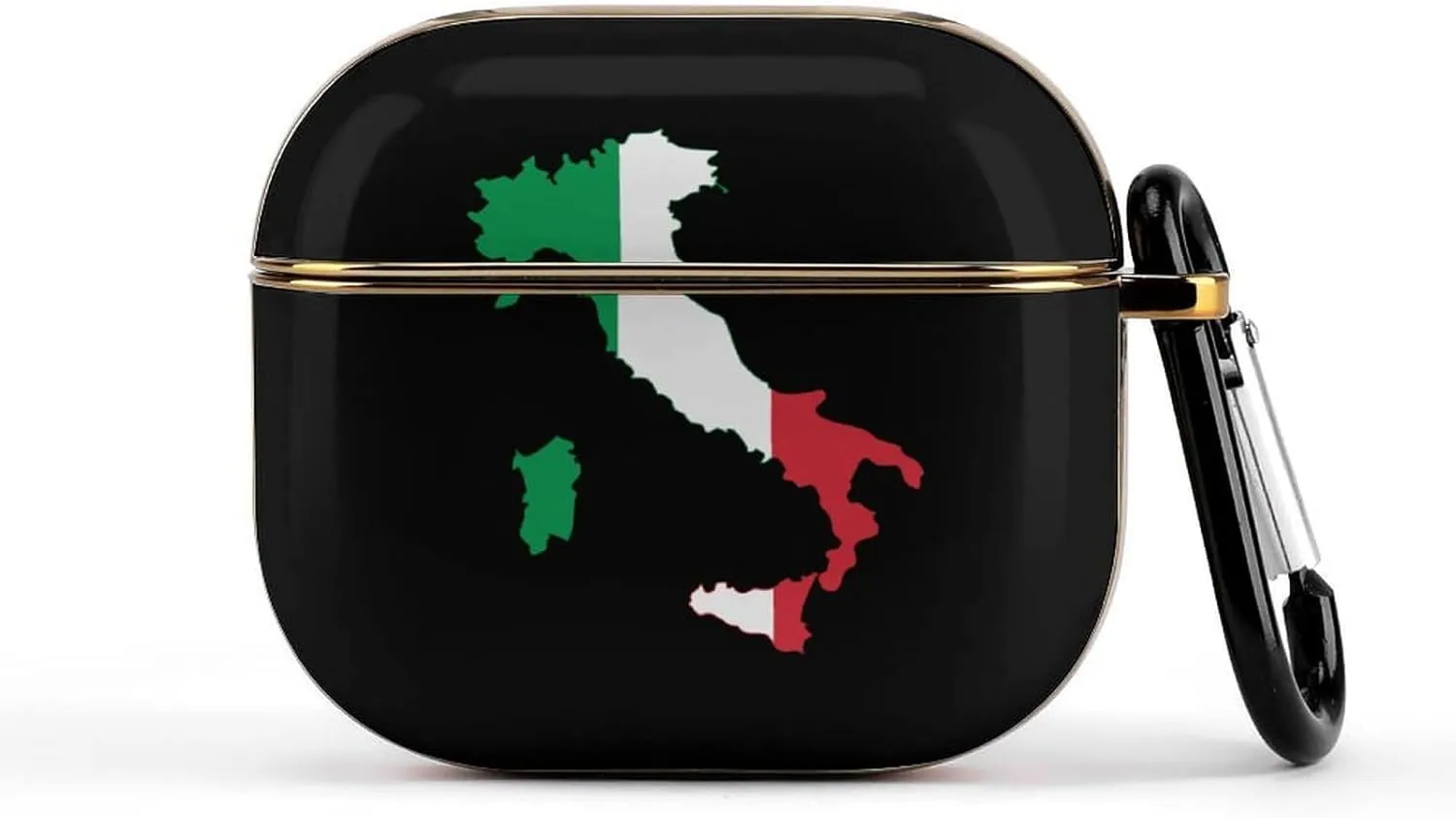 Flag Map of Italy Cute Protective Case Cover for Airpods 3 Headphone with Keychain Hard Case Cover Full Print