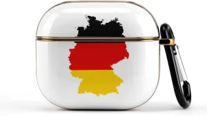 Flag Map of West Germany Cute Protective Case Cover for Airpods 3 Headphone with Keychain Hard Case Cover Full Print